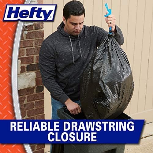 Hefty Ultra Strong Multipurpose Large Trash Bags, Black, Unscented, 30 Gallon (14 Count (Pack of 3))