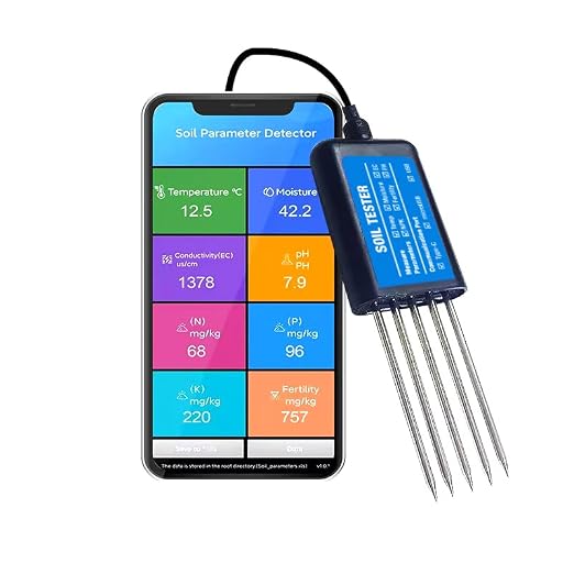 Temperature Moisture EC PH NPK Soil Tester Portable USB Type-C 8 in 1 Soil Sensor with Free Android App