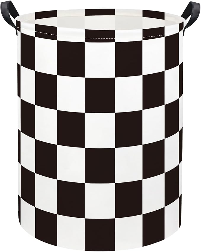 Baby Laundry Basket Kids Hamper Toy Storage Bin for Boys Room Decor Baby Nursery Hamper Gift Baskets for Bedroom Bathroom(Race Flag)