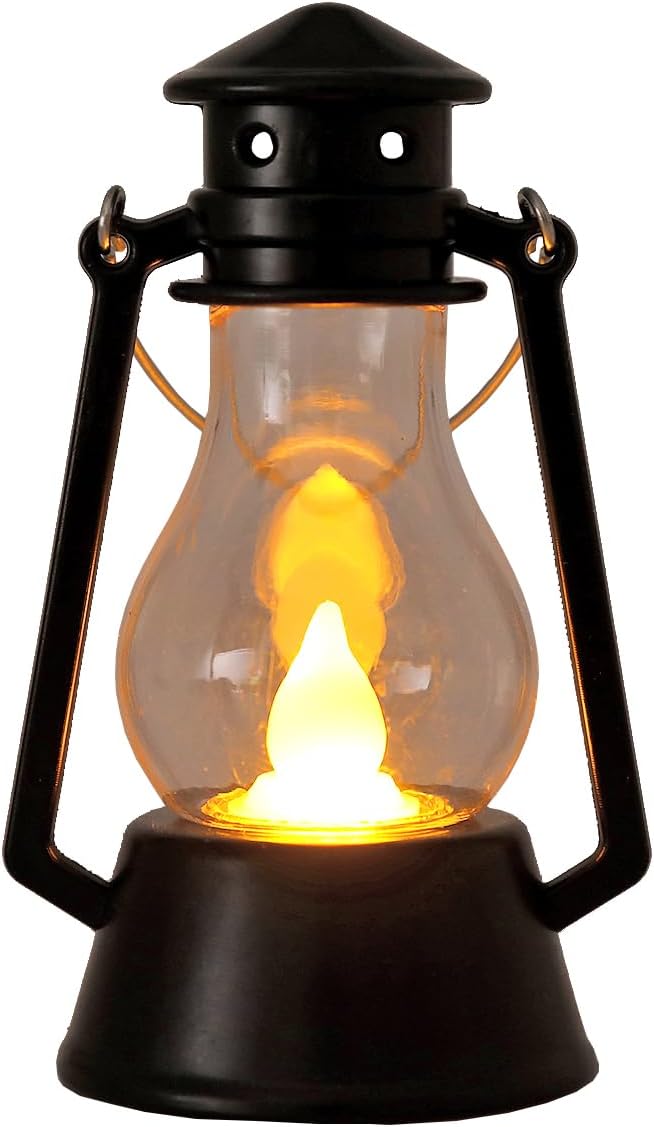 Mini Vintage Lantern Decor 12-Pcs LED Small Lanterns Indoor Decorative Outdoor Hanging Lantern Decorative Candle Lanterns Farmhouse Decor for Wedding Centerpiece,Halloween,Christmas Decorative