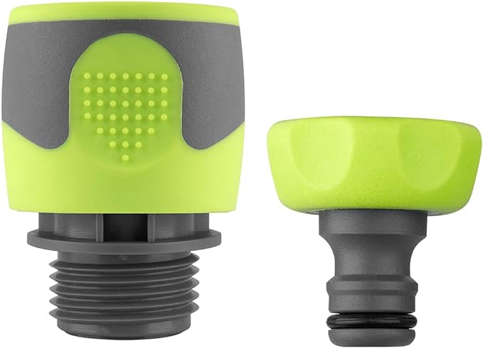 Flexzilla HFZGAK11 Garden Hose Quick-Connect Fittings, 2-Piece Coupler & Plug Kit, ZillaGreen