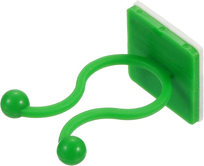 uxcell 100Pcs Plant Climbing Wall Fixture Clips, Plant Fixer Self-Adhesive Hooks Wire Fixing Supporting for Indoor Outdoor Decoration and Cable Wire Fixing (Green, 13.3mm/0.52")