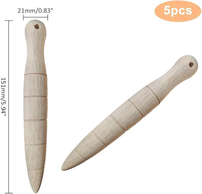 CHGCRAFT 5Pcs Wooden Plant Dibber Wood Garden Dibber seedsDibbler Dibber Bulb Seedling Planting Tools Gardeners Planting Tool for Seedlings