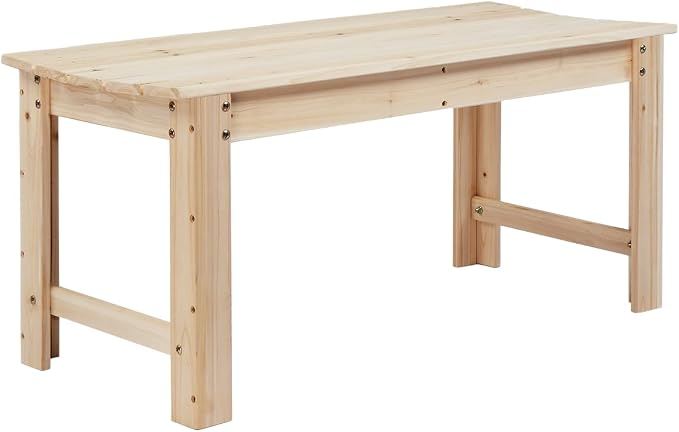 VINGLI Outdoor Wood Bench, 40" Outdoor Bench Patio Wooden Bench Garden Bench Outdoor Backless Bench for Deck Patio (Natural)