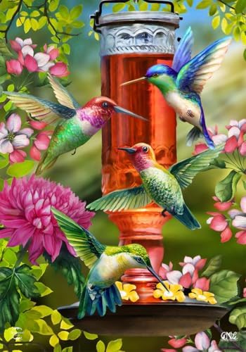 Briarwood Lane Hummingbird Feeder Spring Garden Flag Floral 12.5" x 18"