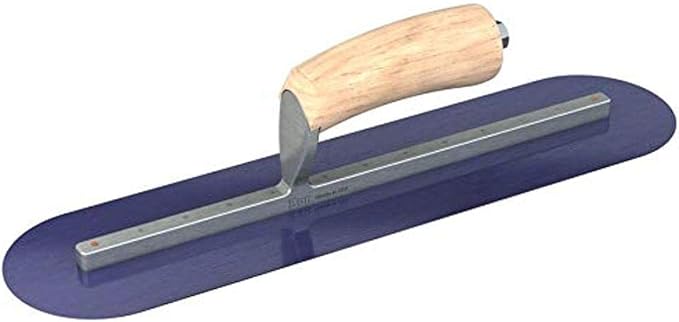 Bon 66-153 Steel City Finish Trowel - Round - Blue Steel - 18 X 3 - Wood