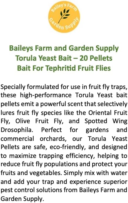 Torula Yeast Bait - 20 Pellets, Food Bait for Tephritid Fruit Flies
