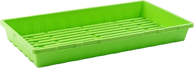 Bootstrap Farmer 1020 Trays, 10 Pack, Green Extra Strength No-Hole Seed Starter Flats for Microgreens, Hydroponics & Fodder - Heavy Duty Reusable Plastic