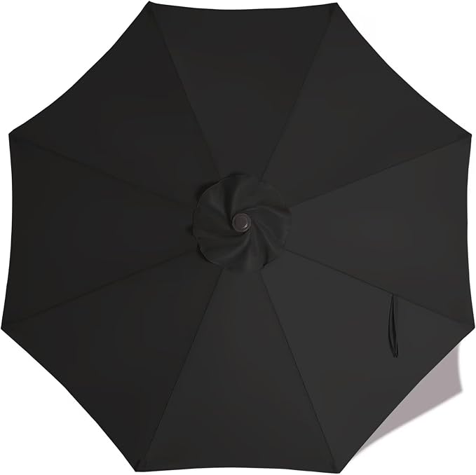 ABCCANOPY 9ft Outdoor Umbrella Replacement Top Suit 8 Ribs (Black)