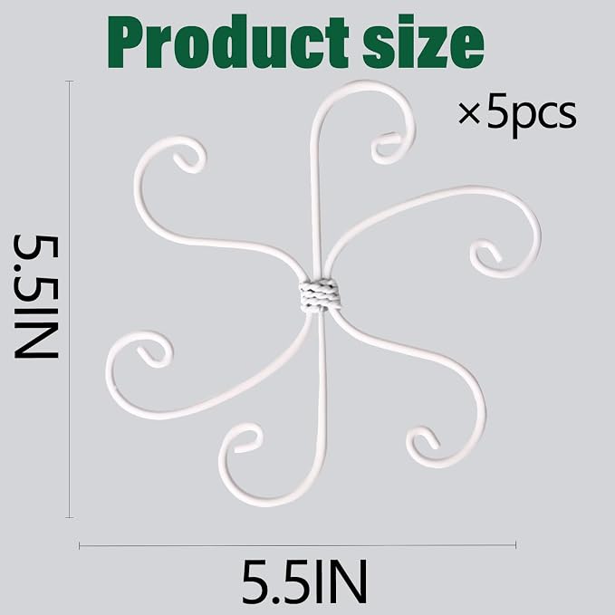 YOHSNOR 5PCS Monstera Plant Support Hook - 5.5x5.5 inch Premium Indoor Stem Stabilizer for Monstera & Fishbone Cactus, Durable,Easy Installation, Gentle Protection for Healthy Plant Growth