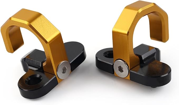 CNC Machined Aluminum Rear Brake Line Clamp Brake Hose Guide Holder with PVC Liner for Suzuki DR650SE RM125 RM250 DRZ400 DRZ250 DL1000 DL650 DRZ400SM RM-Z450 Motorcycle,Gold