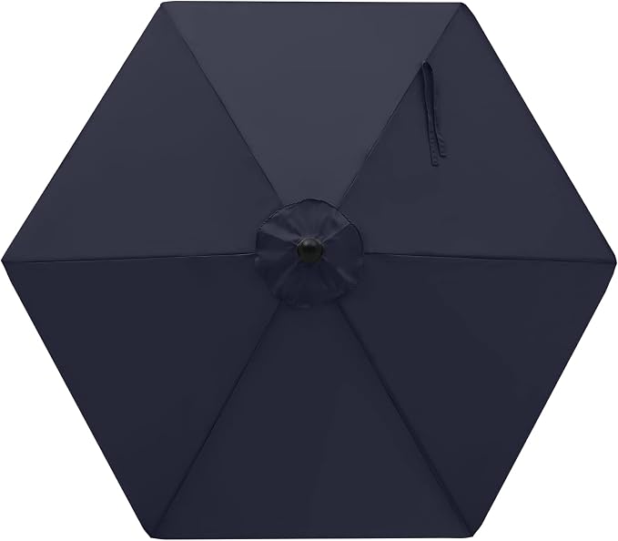 MASTERCANOPY Patio Umbrella 7.5 ft Replacement Canopy for 6 Ribs-Navy Blue Canopy Only