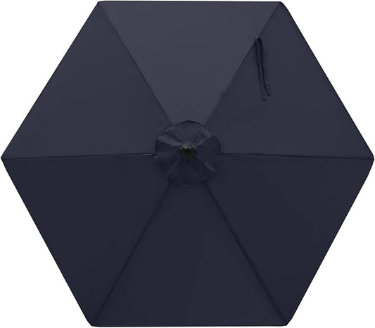 MASTERCANOPY Patio Umbrella 7.5 ft Replacement Canopy for 6 Ribs-Navy Blue Canopy Only