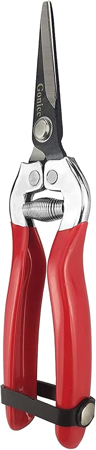gonicc 8" Professional Premium Titanium Bypass Pruning Shears (GPPS-1003), Hand Pruners, Garden Clippers, Bonsai Cutters (Red Micro-Tip Pruning Snip)