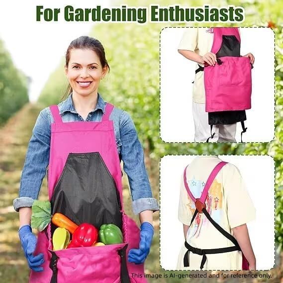 Women's Gardening Apron with Pockets, Durable Garden Harvesting Apron for Outdoor Picking