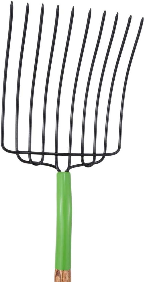 AMES 2826300 10-Tine Welded Steel Bedding Fork with Hardwood Handle, 61-Inch