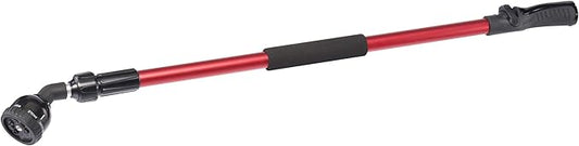 Dramm Telescoping RainSelect Rain Wand – 9 Pattern Adjustable Spray Head, One Touch Thumb Valve, Extends 34–55 Inch Aluminum Watering Wand for Garden Hose – Red