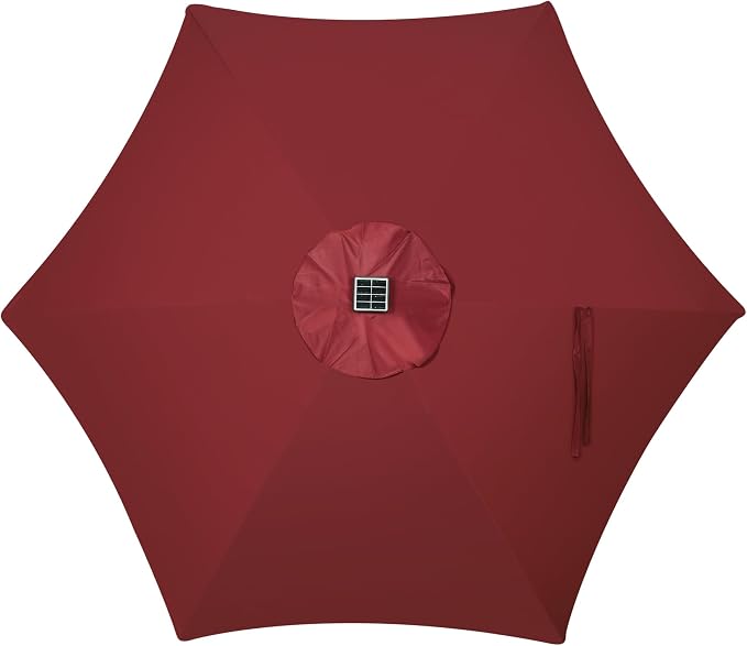 Blissun 7.5 ft Solar Umbrella, 18 LED Lighted Patio Umbrella, Table Market Umbrella