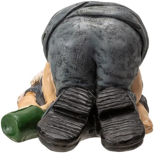 Pacific Giftware Drunken Gnome, Drunken Mess Gnome, Funny Drunken Garden Gnome