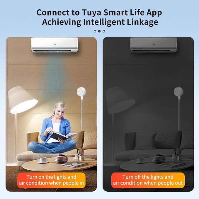 2pcs/lot XiuMii Smart Human Presence Motion Sensor,Tuya Smart Life App Control, 24G Millimeter Radar Detector High Sensing Human Body Exists Sensor Not Compatible with Alexa