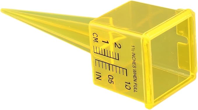 Garden Rain Gauge for Accurate Watering Tracking, Outdoor Lawn Rainfall Collector with Large Readable Scale, Yellow(10pcs)