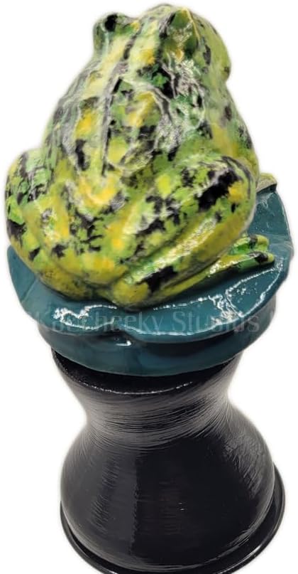 OKaucheeky, Decorative, Heavy-Duty, Steel, Rolling Hose Guide. Each Created as an Original Work of Art. 100% Hand-Painted and Made in The USA by a Women-Owned, Small Business. Frog
