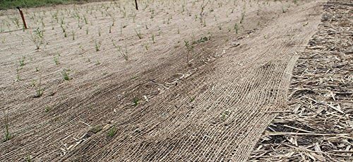 AK Trading CO. Jute Erosion Control, Soil Saver Mesh Blanket - 48" Wide x 75 Yard Roll (225 feet Long) - 900 Sq. Ft. Coverage