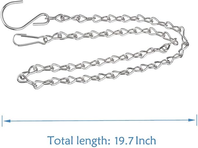 YINGFENG 6 Pack 19.7 Inch Silver Hanging Chain for Hanging Bird Feeders, Bird Houses, Planters, Baskets, Birdbaths, Lanterns, Wind Chimes, Billboards, Signs and Ornaments