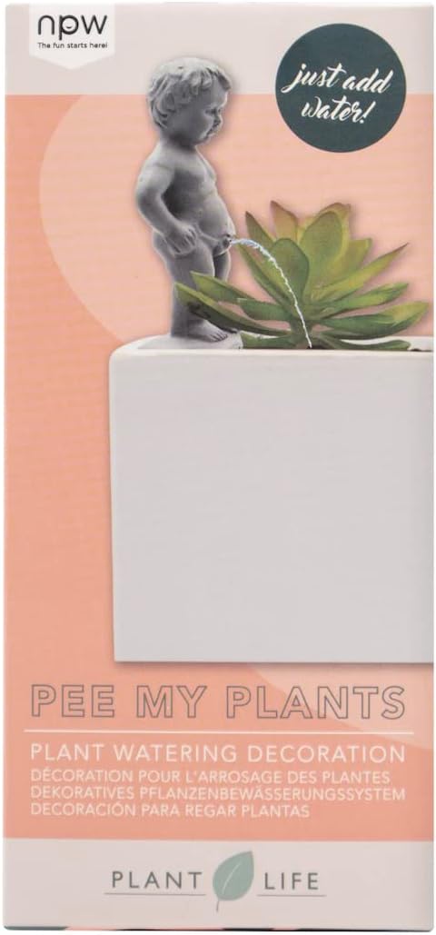 NPW Plant Life “Pee My Plants” Self-Watering Stake Statue – Funny Self-Watering Plant Spike, Novelty Garden & Houseplant Decor