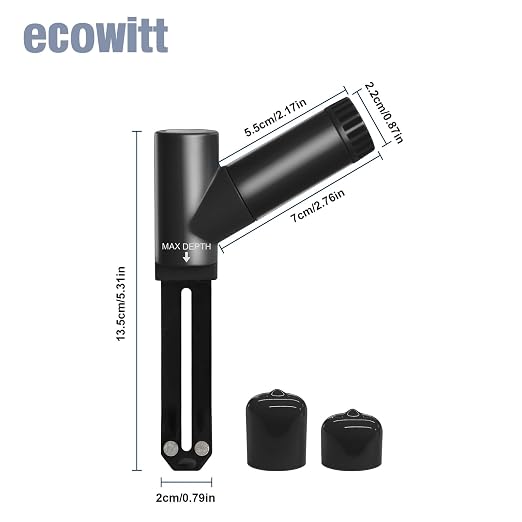 ECOWITT WH52 Soil Meter, Soil Moisture/Temperature/EC 3-in-1 Sensor, Sensor Only, Need to Pair with A Gateway or Console, 915 MHz