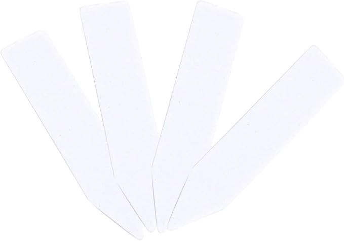 Quluxe 100 Pcs 2 Inch Waterproof Plant Tags Plastic Reusable Plant Label Markers Stakes for Garden Greenhouses, White
