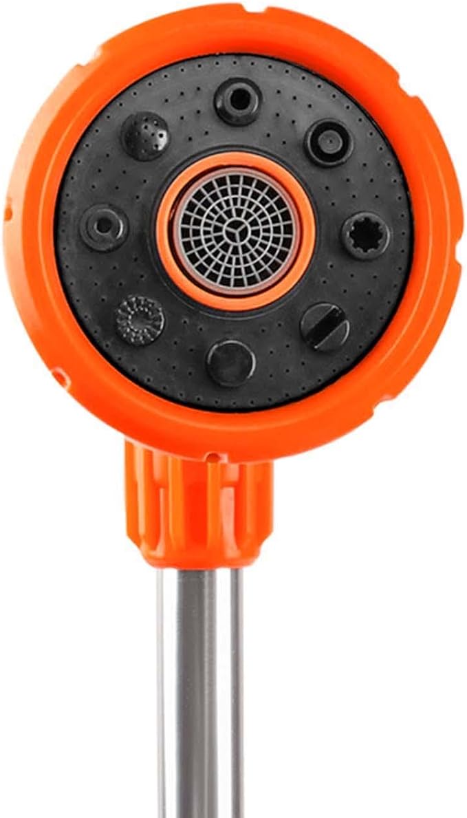 Watering Wand Plant Watering Wand Garden Hose Sprayer Wand Water Hose Long Hose Nozzle Sprayer Adjustable 8 Patterns Ergonomic Rubber Grip Suitable Fo, Orange