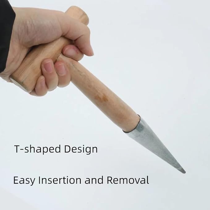 Stainless Steel Dibber Planter Tool for Planting Seeds & Bulbs - Comfortable Wood Carved Handle - for Consistent Planting Flowers Tulips, Daffodils, Dahlias(1 pcs)