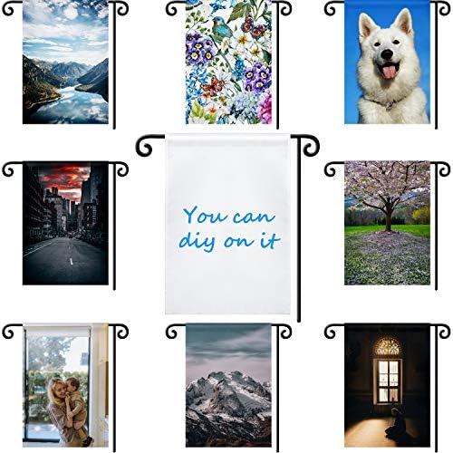 Sublimation Garden Flag Blank Bulk 12x18inch Sublimation Banner Blank Polyester Flags DIY Canvas Sign for Garden Lawn and Yard Courtyard Outside Decoration(12 Pieces)