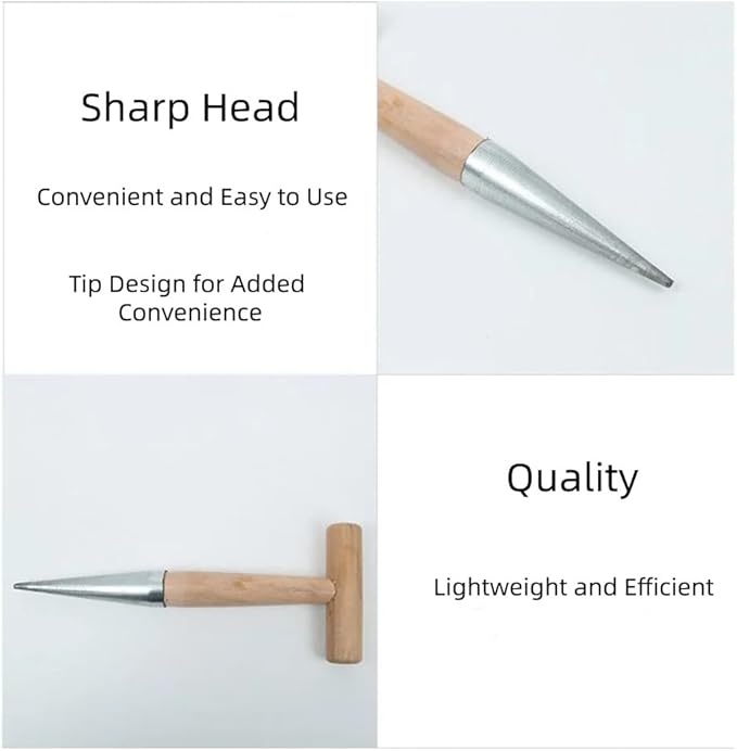 Stainless Steel Dibber Planter Tool for Planting Seeds & Bulbs - Comfortable Wood Carved Handle - for Consistent Planting Flowers Tulips, Daffodils, Dahlias(1 pcs)