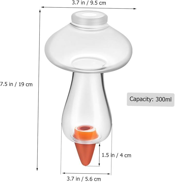 3Pcs Self Watering Globes Mushroom & Wash Bottle,Plant Watering Globes,Self Watering Planter Insert,Automatic Plant Waterer Indoor,Plant Watering Devices,Plant Water Globes,Watering Bulb