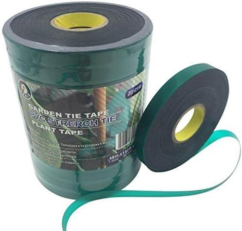 12-Pack, 8 mil Extra Thick 150 Feet x 1/2'' Stretch Plant Tie Tape, Garden Tie Tape for Planting and Grafting, Plant Ribbon for Tomatoes, Grapes and Trees, Green Tie