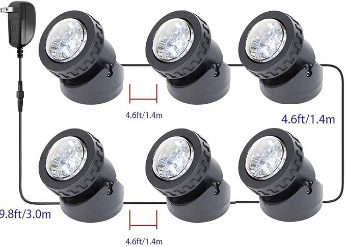 Pond Lights with Timer Colored Submersible Fountain Lights | Weighted RGB Dimmable IP68 Waterproof Outdoor Landscape Lights for Pond Fountain, (Set of 8)