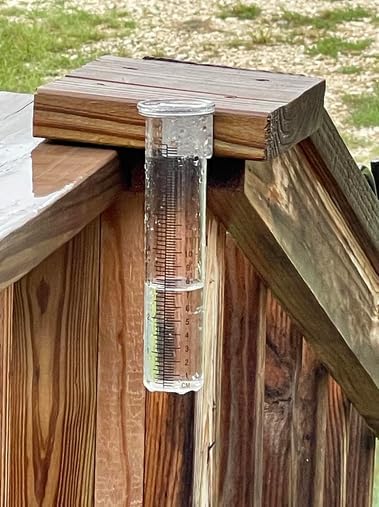 7" Capacity Rain Gauge with Stainless Steel Mounting Rack Holder, Post Mount Rain Gauge for Yard Garden Outdoor Home (Style A)