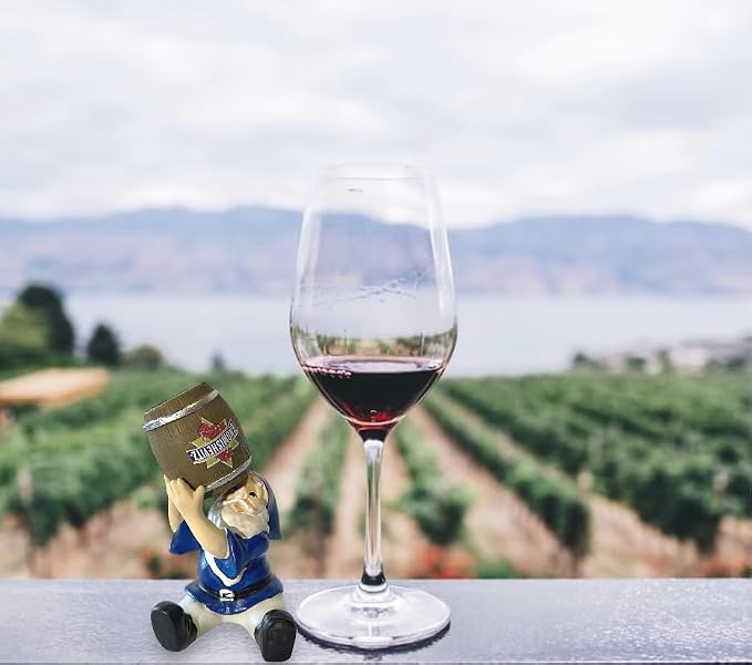 Gnometastic Mini Gnomes - Wine Drinking, Funny Garden Gnomes Statue Outdoor Decorations for Yard, Fairy Garden, Planter Pots, Gnome Decor - Gnomishevitz Gnome,4in