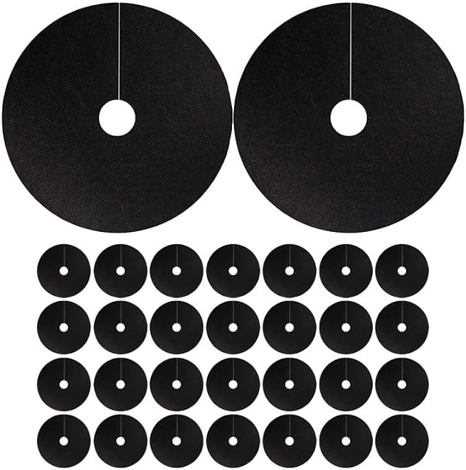 Toddmomy 30Pcs Tree Mulch Rings, 6 Inch Non-Woven Garden Mat for Plant Protection, Breathable Fabric Tree Root Barrier & Soil Cover, Round Protector Mats for Outdoor Plants, Cabbage & Saplings