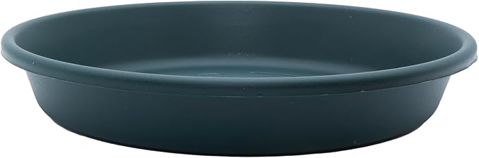 The HC Companies Flower Pot Saucers - Plastic Plant Saucer for Outdoors & Indoors - Traditional Design Plant Pot Trays for Water Drainage - Durable & Stylish Round Plant Tray (17.5-inch Evergreen)