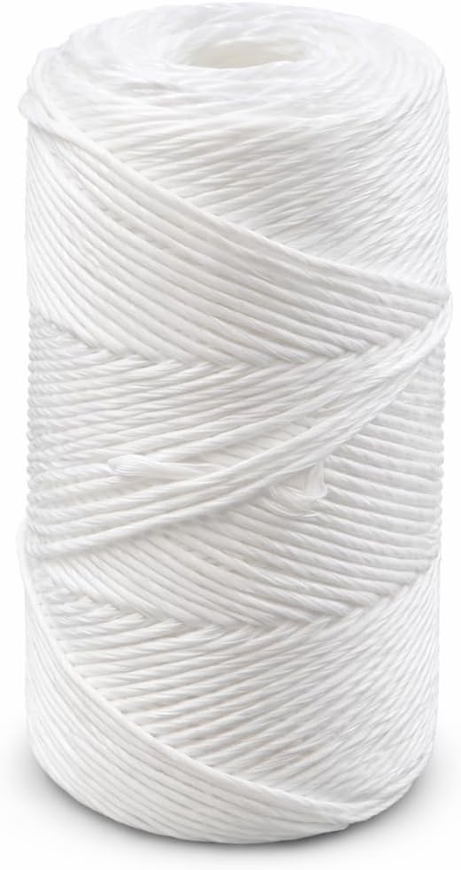 Heavy Duty 200 lbs Strong Polypropylene Tomato Twine, Garden Plant Tie String, Greenhouse Trellis Twine, Durable PP Tying Twine for Bundling, Packaging, Gardening, Farming (White/Green), 656FT
