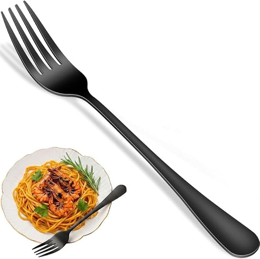 16-Piece 8 Inch Black Dinner Forks Set,Stainess Steel Table Forks,Durable Black Silverware Silverware Forks For Home,Restaurant