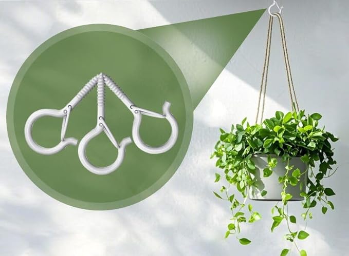 PlusRoc 20 Pack White Screw-in Cup Hooks Heavy Duty, 2.2 Inch Ceiling Hooks for Hanging Plants Outdoor String Lights Patio, Wall Wood Fence Deck Mount