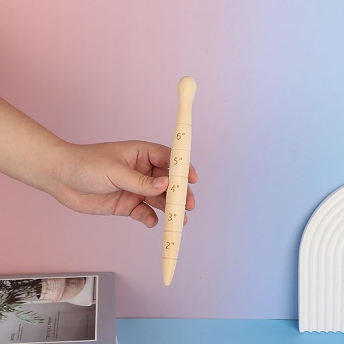 Wooden Seed Dibber with Measurement Handheld Save Time Ergonomic Handle Quick Efficient Seed Planter Tool Tapered Gauge Wood Dibber