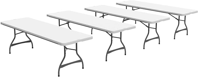 LIFETIME 8-Foot Folding Tables, 4-Pack, White Granite