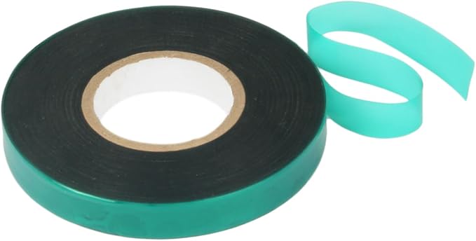 Garden Stretch Tie Tape, 1/2" Garden Tie Tape Roll, 1 Roll 150 Feet Plant Ribbon Green Vinyl Stake for Indoor Outdoor Patio Plants Branches Flowers