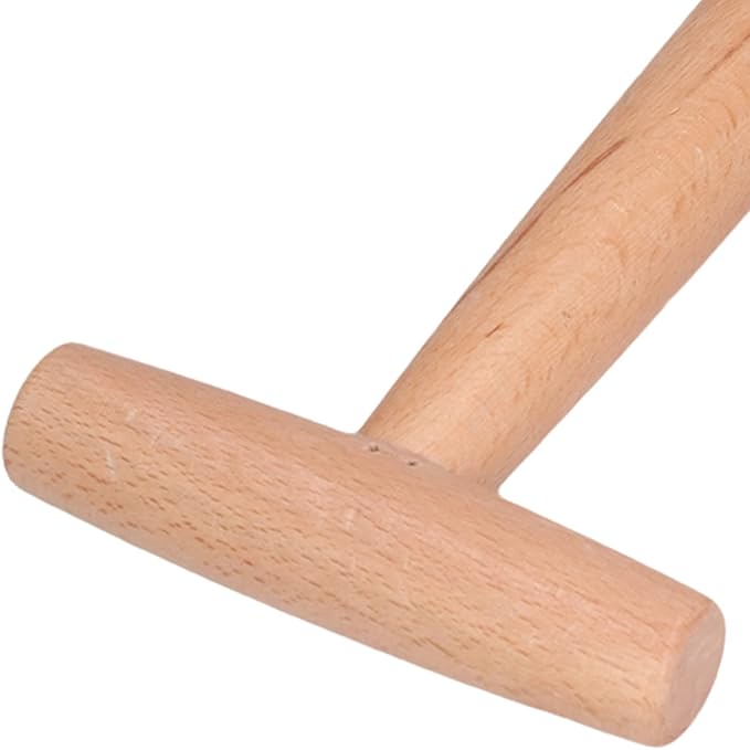 Dibber Tool for Planting Bulbs and Seeds with T Handle Stainless Steel Tip Wooden Shank Digging Transplanting Weeding Gardening