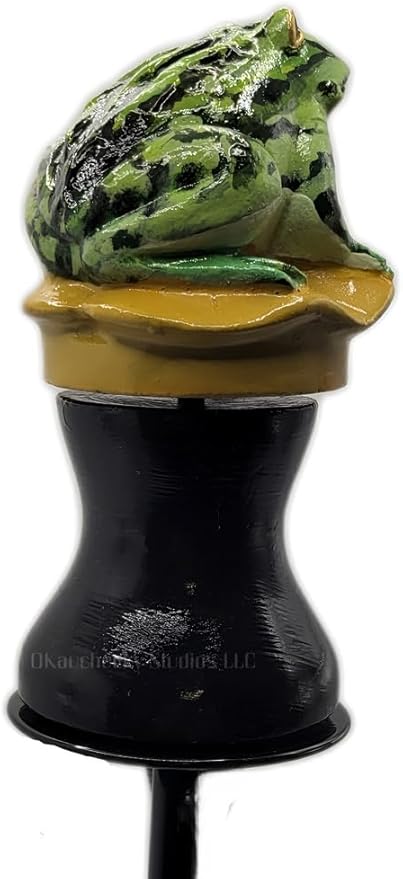 OKaucheeky, Decorative, Heavy-Duty, Steel, Rolling Hose Guide. Each Created as an Original Work of Art. 100% Hand-Painted and Made in The USA by a Women-Owned, Small Business. Frog